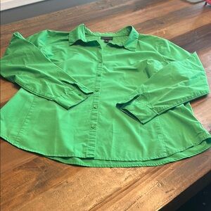 Worthington Green Button Down Shirt Crisp Collar Lightweight